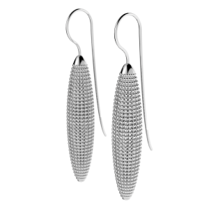 Luis & Freya Modern Globes oorsieraden, 8 mm breed, in gerhodineerd zilver, ellips - 215716