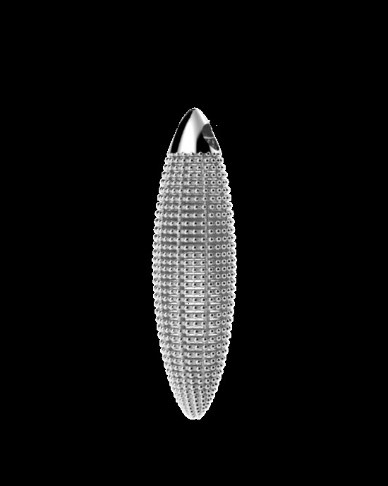 Luis & Freya Modern Globes hanger, 9 mm breed, in gerhodineerd zilver, ellips - 215717