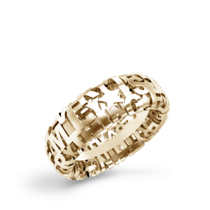 Luis & Freya14 karaats geelgouden Characters ring, 8 mm breed, maat 60 - 215699