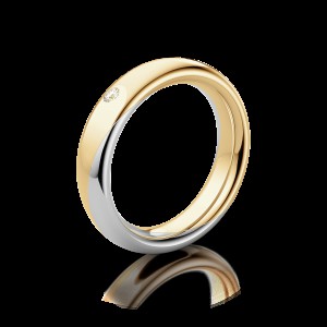 Luis & Freya Eternity Ring 5.0 in 14 karaats geel- en witgoud, 2 delig met een 0.025 crt. H-SI briljant - 215721