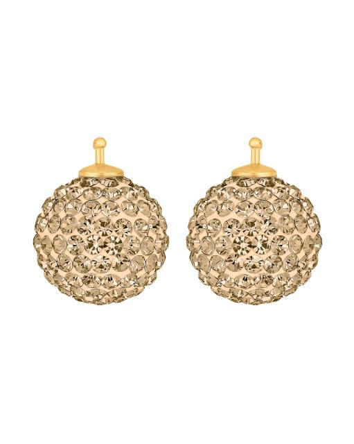 Heide Heinzendorf creoolhangers, Pavé bolletje 14 mm in kleur 71 met zilver geelverguld dopje - 215994