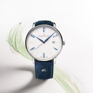 Maurice Lacroix Eliros 25th Anniversary edition, stalen kast, datum, voorzien van een stalen milanaise band, lichte wijzerplaat met blauwe en zeegroene accenten - 215875