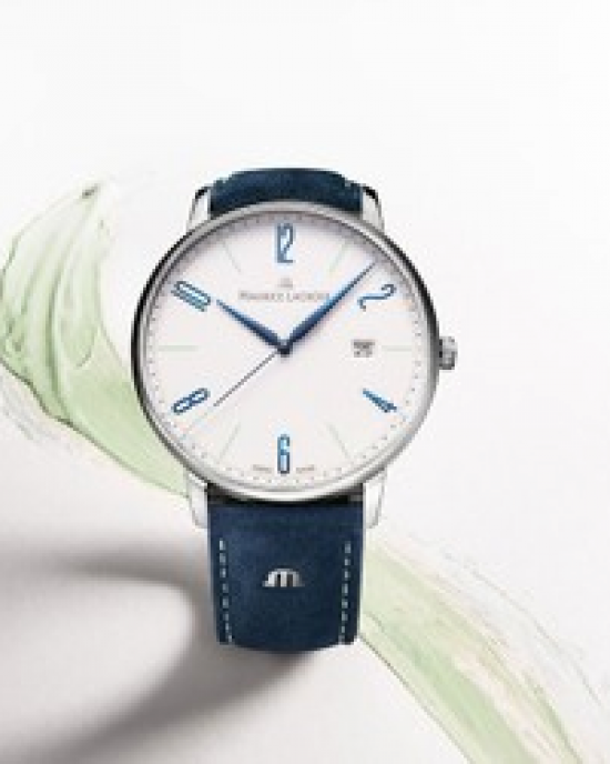 Maurice Lacroix Eliros 25th Anniversary edition, stalen kast, datum, voorzien van een stalen milanaise band, lichte wijzerplaat met blauwe en zeegroene accenten - 215875