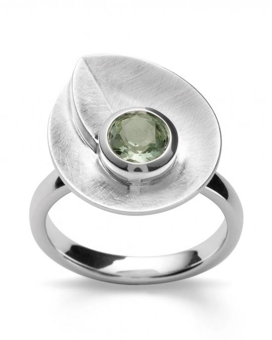 Bastian, zilver gerhodineerde fantasiering met een groene amethist - 11111213