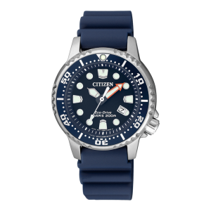 Citizen dames horloge Pro-Master Eco-Drive Diver 200 m WD, stalen kast en blauwe rubberen band, beschermde kroon, doorsnede kast ca 33,5 mm - 11111242