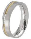 Boccia bicolor titanium ring verfraaid met 5 x 0.005 ct briljant geslepen diamant, refnr 0149-04 - 11111267