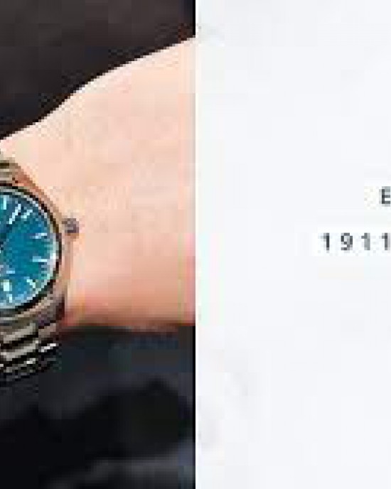 stalen Ebel " 1911 " horloge 42 mm , saffierglas en 100m WD , wijzerplaat " Petrol Blue " met streepindex secondewijzer en datum, stalen kast en stalen band, vlindersluiting en een extra recycled natostrap black/grey - 11111384