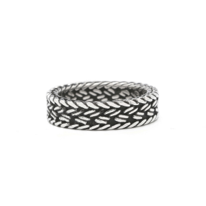 zilveren Silk ring, geoxydeerd, maat 17,5 - 11111425