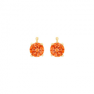 geelvergulde zilveren Heinzendorff oorhangers, 7 mm zirkonia in chaton , kleur 69 - 11111447