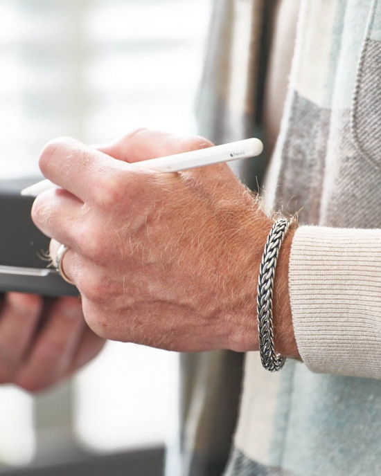 Zilveren Silk armband,deels geoxydeerd met insteekveer en veiligheidsachtje, model 659.21 op 21 cm - 11111487