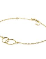 14 Karaats geelgouden Zinzi fantasie armbandje met 2 open cirkels, 18-20 cm. ref nr.ZGA115 - 11111566