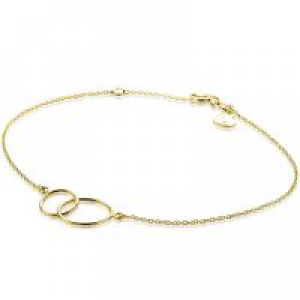 14 Karaats geelgouden Zinzi fantasie armbandje met 2 open cirkels, 18-20 cm. ref nr.ZGA115 - 11111566