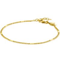 Zinzi 14 KARAATS GEELGOUDEN ARMBAND gourmetschakel met staafjes 17-19 cm. Refnr. ZGA426 - 11111571