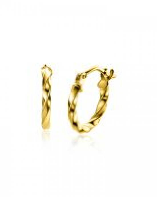 14 KARAATS Geelgouden Zinzi oorsieraden, gedraaide buis 11,4 x 1.7 mm refnr. ZGO331 - 11111579