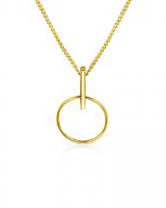 14 KARAATS Geelgouden Zinzi hanger staafje met open rondje ref nr. ZGH404 excl collier - 11111599