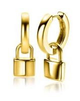 Zinzi zilver geelvergulde oorbedel, slotjes refnr, zich2353G - 11111613