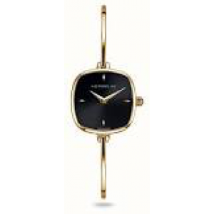 Michel Herbelin horloge model Fil , kussenvormige kast, kast en band geheel geel verguld, voorzien van saffier glas en een zwarte wijzerplaat met streep index, model 17207BP14 - 11111856