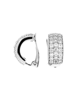 Heide Heinzendorff clip-creolen, model Kate, zilver gerhodineerd, pave gezet met zirconia's , 15 x 8 mm, Ref nr. 30321050900 - 11111912