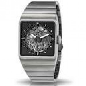 Lip horloge Big TV Titan Skelet 671656,  automaat rechthoekig, kast en band volledig titanium, semi-skelet horloge, voorzijde saffierglas, band inclusief vouwsluiting, glazen deksel, 5 atm - 11112020