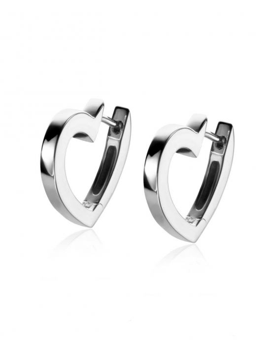 zilveren Zinzi creolen in de vorm van een hartje, geschikt om ook creoolhangers aan te hangen, Zio2195 - 11112033