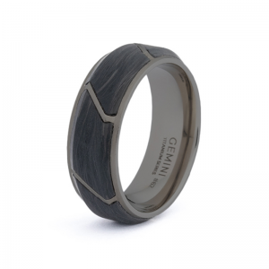 Gemini Carus ring, titanium met ingelegt carbon - 11112088