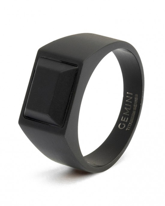 Gemini Credo 10 mm black ring; donker titanium met mat onyx - 11112090