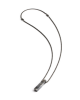 Gemini Tantum hanger Grey , zwart gecoat edelstaal collier met larvikiet hanger. te dragen op 46 en 56 cm. - 11112099