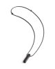 Gemini Tantum hanger black lava , zwart gecoat edelstaal collier met lava steen hanger. te dragen op 46 en 56 cm. - 11112100