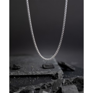 Gemini DUX silver collier; edelstaal vossenstaart collier ,te dragen op 55 en 65 cm. - 11112105