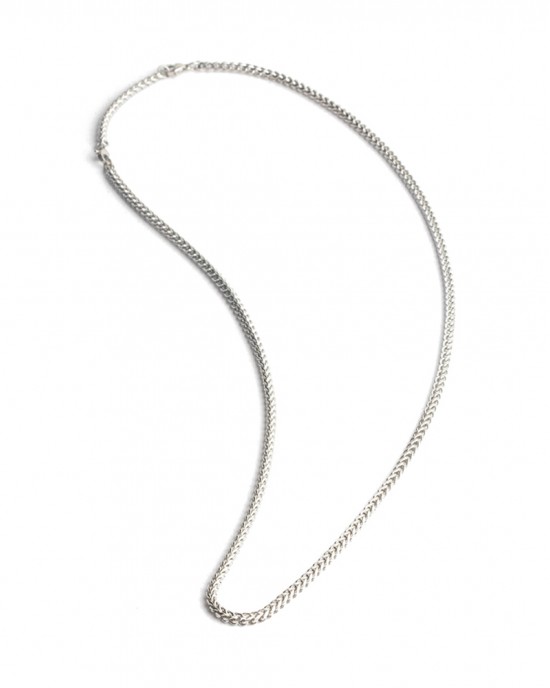 Gemini DUX silver collier; edelstaal vossenstaart collier ,te dragen op 55 en 65 cm. - 11112105