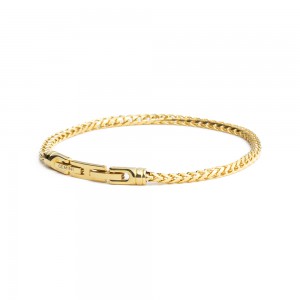 Gemini cito gold armband; geelgoud verguld edelstaal vossenstaart armband, maat XS-S - 11112107