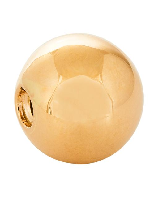 60120145900, zilver geelvergulde siersluiting, 15 mm bol glad gepolijst - 11112143
