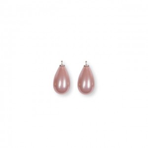 Heide Heinzendorff zilveren oorsieraden hangers, roze druppelvormige parels, 22 mm in kleur 13 - 11112154