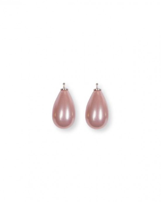 Heide Heinzendorff zilveren oorsieraden hangers, roze druppelvormige parels, 22 mm in kleur 13 - 11112154
