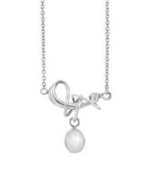 zilveren Rabinovich choker Winding White, verfraaid met een witte zoetwaterparel en zirconia - 11112168