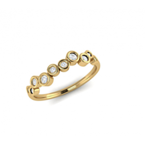 eNGi fantasiering in 14 karaats geelgoud met 10 briljant geslepen diamanten met een gezamenlijk gewicht van 0.20 crt. in verspringende ronde zetkasten - 11112237