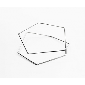 Yoko handgemaakt Bangle , Linea Rigida zilver met strakke rechte edelstalen verbindingen - 11112251