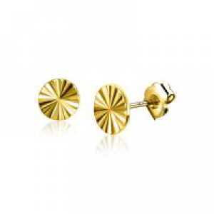 14 Karaats Geelgouden Zinzi oorsieraden, rond gediamanteerd plaatje 5 mm, ZGO341 - 11112265