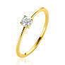 14 krt geelgouden fantasie Zinzi solitairring met zirconia in een 4-poots chaton - 11112270