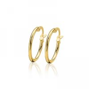 Zinzi 14 krt geelgouden oorring, ronde buis 155 x 1.5 mm. Model ZGO127 - 11112295