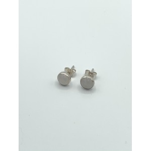 zilveren oorsteker, 6 mm cabouchon geslepen ronde calcedoon - 11112316