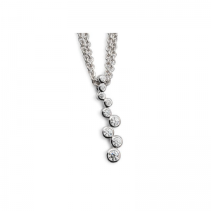 14 krt roségouden fantasie hanger met 9 briljant geslepen diamanten gezet in verspringende gladde zelkasten met een gezamenlijk totaal gewicht van  0,199 ct H/Si - 11112439