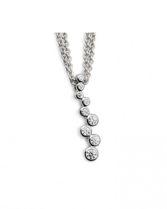 14 krt roségouden fantasie hanger met 9 briljant geslepen diamanten gezet in verspringende gladde zelkasten met een gezamenlijk totaal gewicht van  0,199 ct H/Si - 11112439