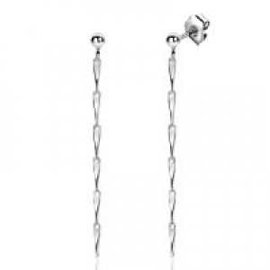 zilveren Zinzi fantasie oorsieraden, met glinsterende pijlvormige schakels ca 47 mm, zio2414 - 11112553