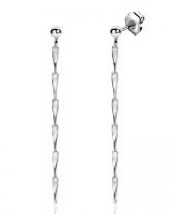 zilveren Zinzi fantasie oorsieraden, met glinsterende pijlvormige schakels ca 47 mm, zio2414 - 11112553