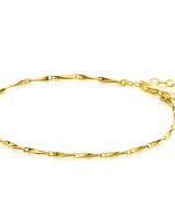 zilveren Zinzi fantasieschakelarmband geel verguld, glinsterende pijlvormige schakels, Zia2414G, 17,5-20cm - 11112571