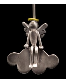 zilveren Acme Art miniatuur hanger Engel op een wolk, inclusief zilveren collier 42 cm - 11112596