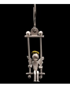zilveren Acme Art miniatuur oorhangers : Engel op schommel - 11112605