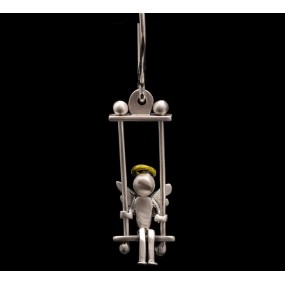 zilveren Acme Art miniatuur oorhangers : Engel op schommel - 11112605