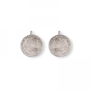 zilveren Heide Heinzendorff creoolhangers gerhodineerd, munten ca 16 mm , 22320070900 - 11112664
